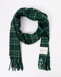 GANT - Checked Wool Scarf - Lyst