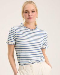 Joules - Daisy Short Sleeve Frilled Neck Top - Lyst