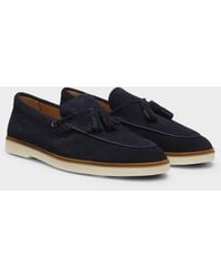 BOSS - Hedley Suede Loafers With Tassel Trim - Lyst