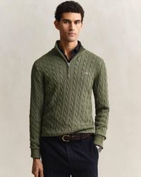 GANT - Cotton Cable Half Zip Jumper - Lyst