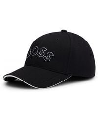 BOSS - Cap-us Logo-embroidered Cap In Woven Piqué Nos - Lyst