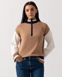 Joules - Varsity Zip 1/4 Zip Jumper - Lyst