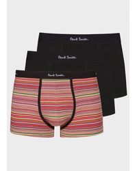 Paul Smith - Organic-Cotton/Mixed Stripe Boxer Briefs Three Pack Size: L - Lyst