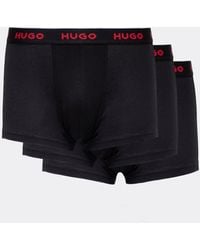 HUGO - Triple Pack Contrast Waistband Trunks - Lyst