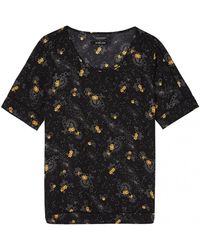 Maison Scotch - Silky Feel Printed Ladder Tape Detail Blouse - Lyst