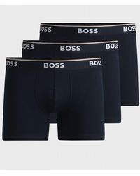 BOSS - Power Three Pack Stretch Cotton Boxer Briefs With Logos Nos Size: M - Lyst