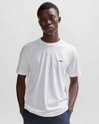 BOSS - Tee Stretch Cotton T-shirt With Contrast Logo Nos - Lyst