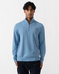 Paul Smith - Ps 1/4 Zip Zebra Badge Sweater - Lyst