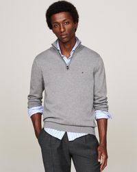 Tommy Hilfiger - Essential Cotton Half Zip Mock Sweatshirt Size: L - Lyst