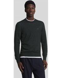 Lyle & Scott - Tonal Eagle Merino Crew Neck Jumper Colour: Z865 Jet, Size: L - Lyst