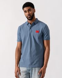 HUGO - Dereso222 Cotton Piqué Slim-Fit Polo Shirt With Logo Label - Lyst