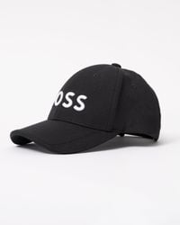 BOSS - Cap-Us-1 Knitted-Piqué Six-Panel Cap With Embroidered Logo - Lyst
