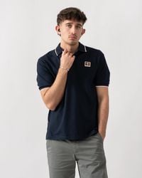 Aquascutum - Stretch Piquet Tipped Badge Polo Shirt - Lyst