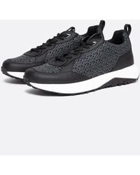 HUGO - Kane Runn Mixed-material Trainers With Repeat Logo Details - Lyst