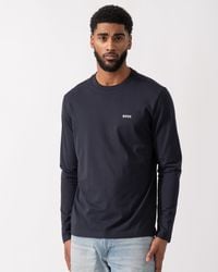 BOSS - Tee Stretch-Cotton T-Shirt With Contrast Logo - Lyst