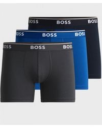 BOSS - Power Three Pack Stretch Cotton Boxer Briefs With Logos Nos Size: L - Lyst