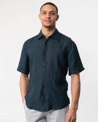 BOSS - Rash 2 Short Sleeve Linen Canvas Shirt - Lyst