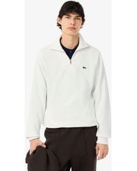 Lacoste - Zippered Stand-Up Collar Cotton Sweatshirt - Lyst