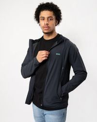 BOSS - Sicon Active 1 Zip-up Hoodie With Decorative Reflective Details - Lyst