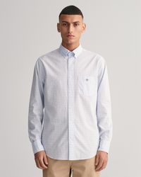 GANT - Regular Fit Long Sleeve Poplin Gingham Shirt - Lyst