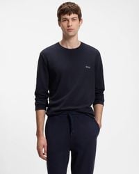 BOSS - Waffle Ottoman Pyjama T-Shirt With Embroidered Logo - Lyst