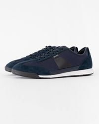 BOSS - Nitan Mixed Material Trainers With Ridged Outsole - Lyst