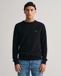 GANT - Cotton Pique Crew Neck Jumper - Lyst