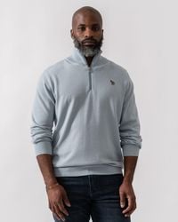 Paul Smith - Ps Zip Neck Zebra Badge Sweater - Lyst