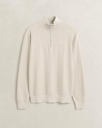GANT - Herringbone Texture Half Zip Sweater - Lyst