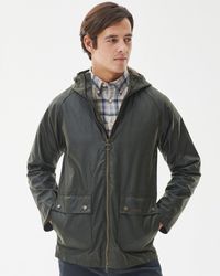Barbour - Short Hooded Bedale Wax Jacket - Lyst