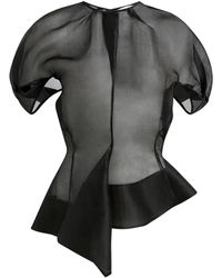 KHAITE - Rumi Draped Silk Organza Top - Lyst