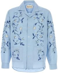 BAZISZT - Embroidered Cotton Blend Lotus Shirt For - Lyst