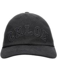 Chloé - Embroidered Cotton Hat With Buckle Detail - Lyst