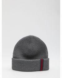 Gucci - Wool Beanie With Web Detail - Lyst