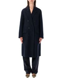 Prada - Double-Breasted Wool Cashmere Coat - Lyst