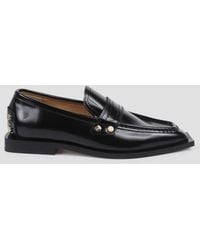 Ganni - Square Toe Loafer With Studded Detail - Lyst