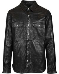 Rick Owens - Leather Snap-Front Shirt Jacket - Lyst