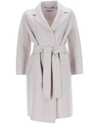 Max Mara - Wool Coat With Belt - Lyst