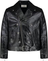Celine - Leather Biker Jacket - Lyst