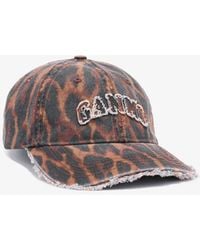 Ganni - Printed Washed Cotton Ocelot Leopard Cap - Lyst