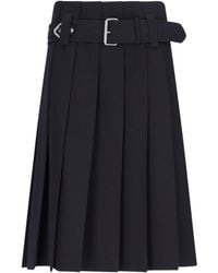 Prada - Wool Midi Skirt - Lyst