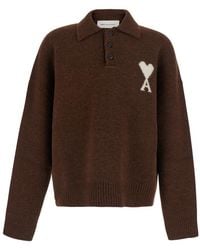 Ami Paris - Wool Polo Sweater - Lyst