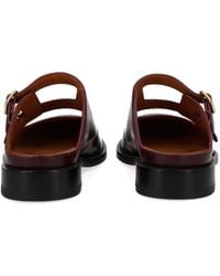 Marni - Bordeaux Calf Leather Flats - Lyst