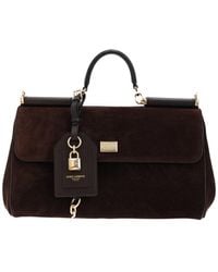 Dolce & Gabbana - Structured Top Handle Satchel With Padlock Tag - Lyst