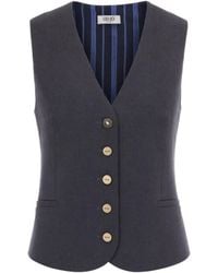 Liu Jo - Tailored Vest With V-Neckline And Contrasting Back - Lyst
