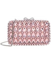 Self-Portrait - Satin Crystal Clutch Bag" Clutch Bag With Crystals On The Front - Lyst