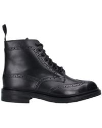 Tricker's - Leather Brogue Lace-Up Ankle Boots - Lyst