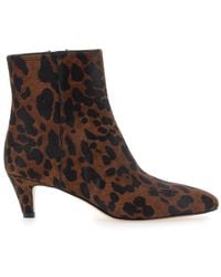 Twinset - Leather Ankle Boots With High Heel, Pointed Toe & Side Zip - Lyst