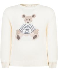 L'ORSOBRUNO - Cozy Pullover With Adorable Bear Detail - Lyst