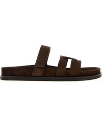 Tory Burch - Chocolate Suede Ines Slippers - Lyst